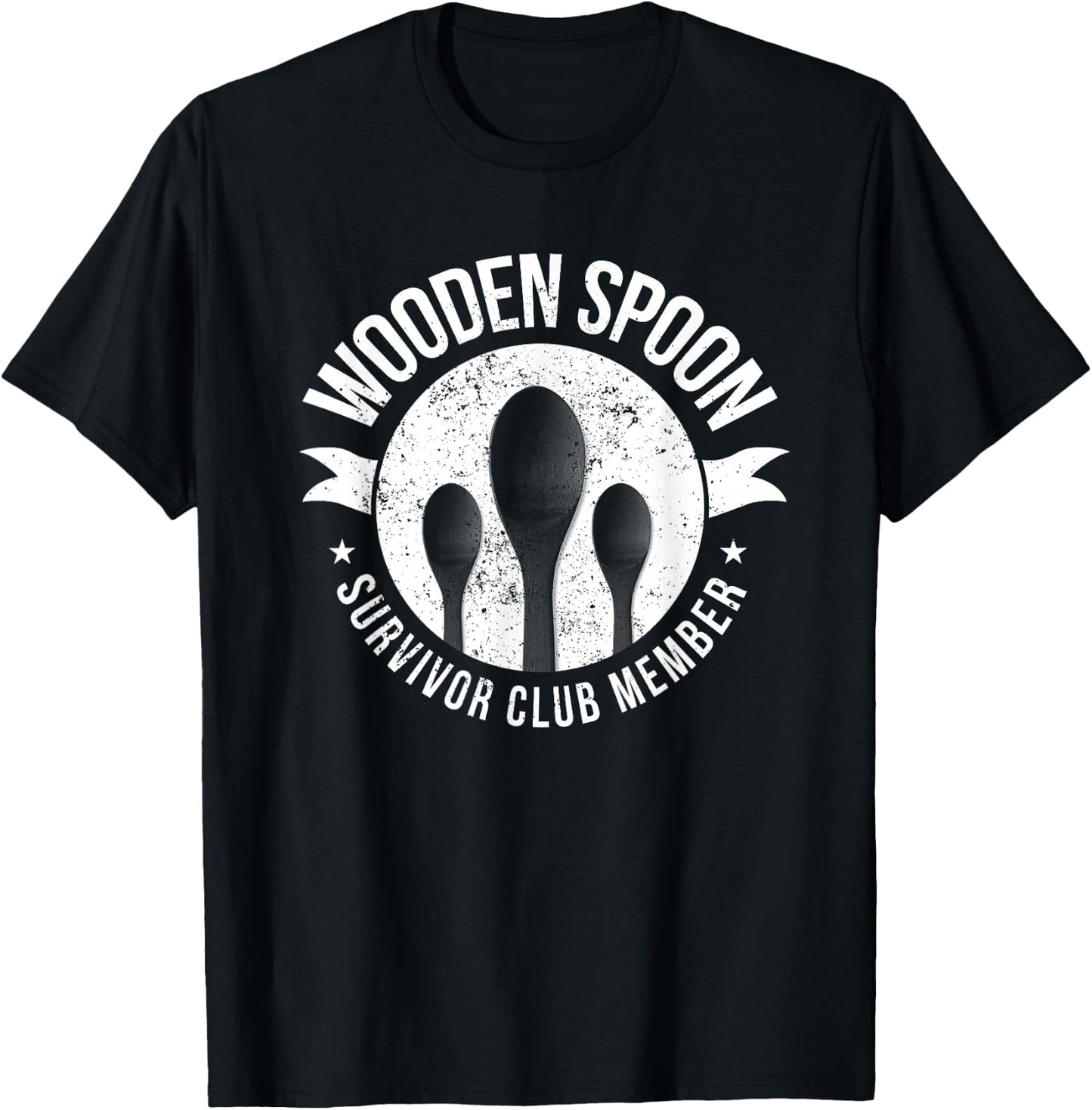 Funny Retro Vintage Wooden Spoon Survivor T-Shirt - T-Shirt | Black