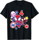 Children's Marvel Spidey and His Amazing Friends 4 Year Old Birthday , black T-Shirt - T-Shirt | Black