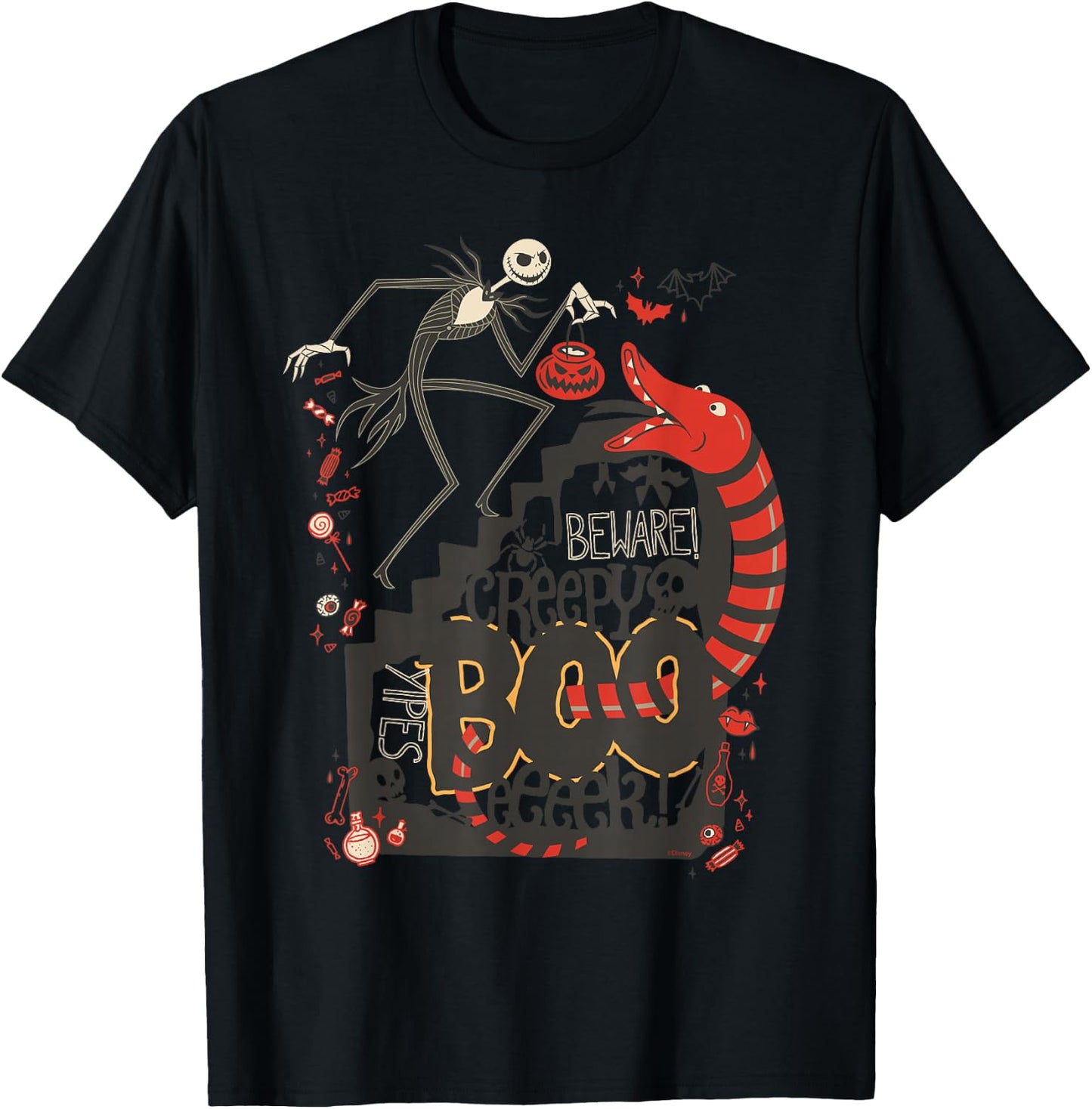 Disney The Nightmare Before Christmas Jack Halloween Boo T-Shirt - T-Shirt | Black