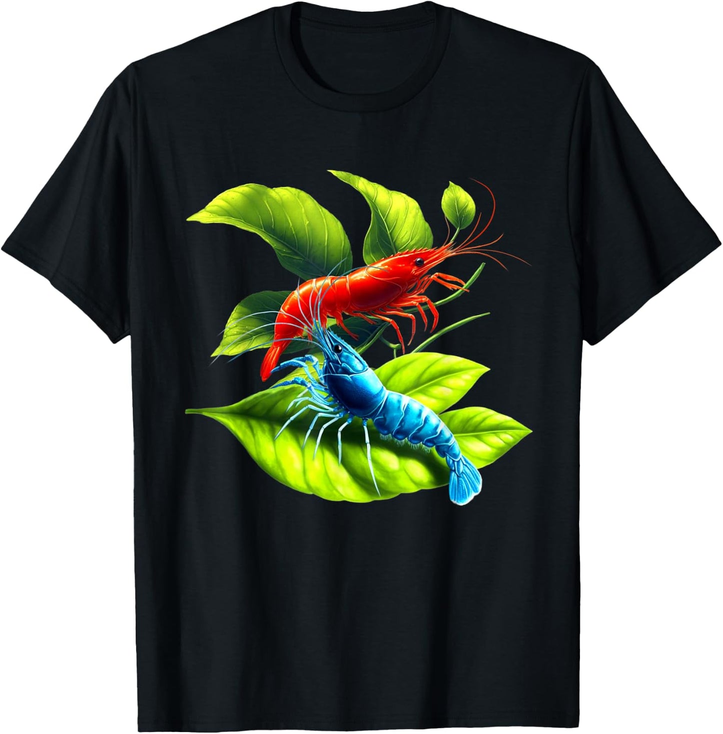 Blue Cherry Shrimp Breeder Neocaradina Freshwater Aquarium T-Shirt - T-Shirt | Black