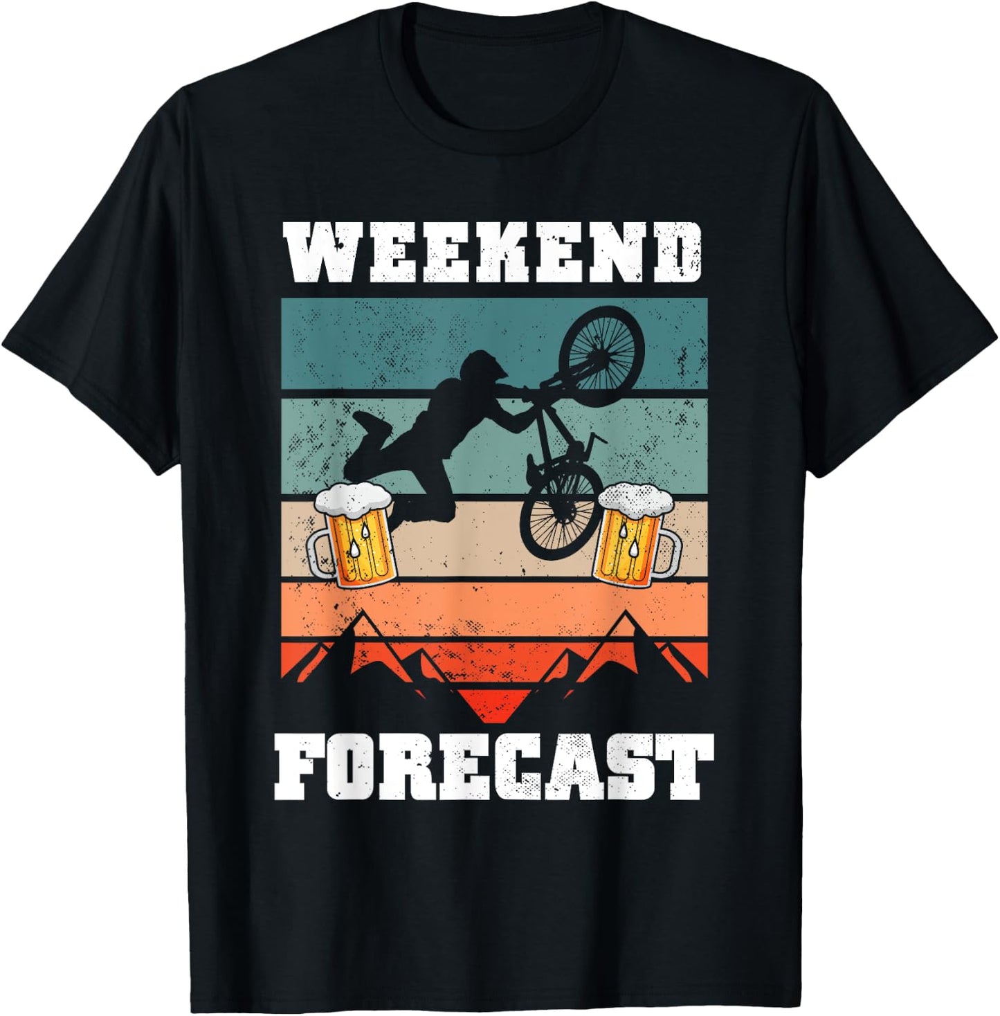 Mountain Biking and Beer Funny MTB Gift T-Shirt - T-Shirt | Black