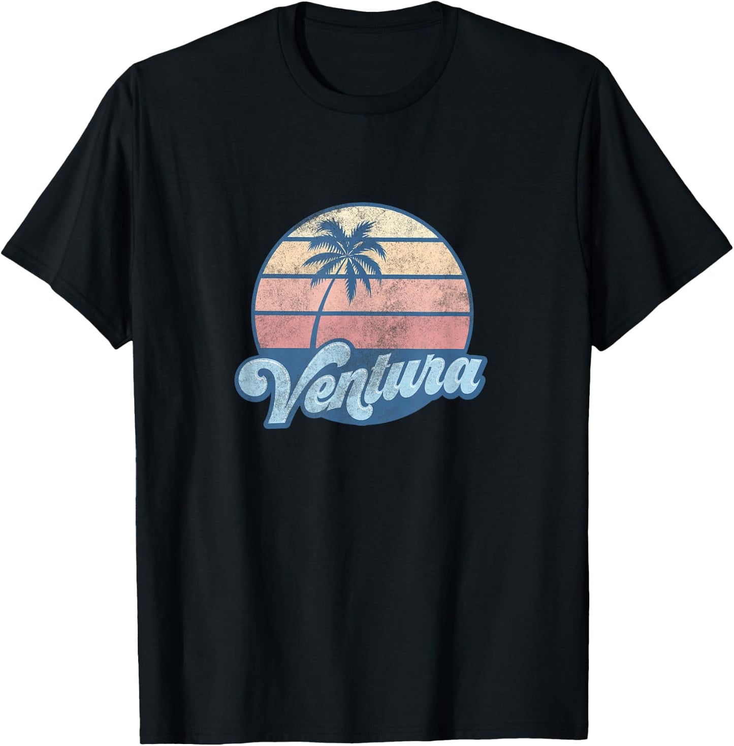 Ventura California CA T Shirt Vintage 70s Retro Surfer T-Shirt - T-Shirt | Black