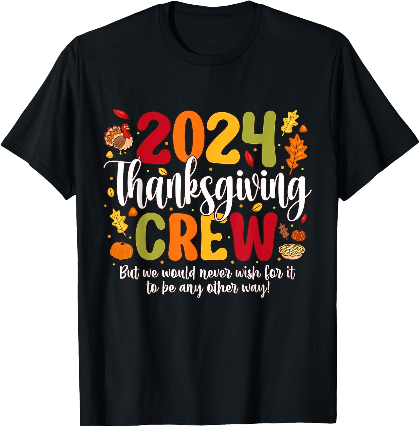 Family Thanksgiving 2024 Thanksgiving Crew Turkey Matching T-Shirt - T-Shirt | Black