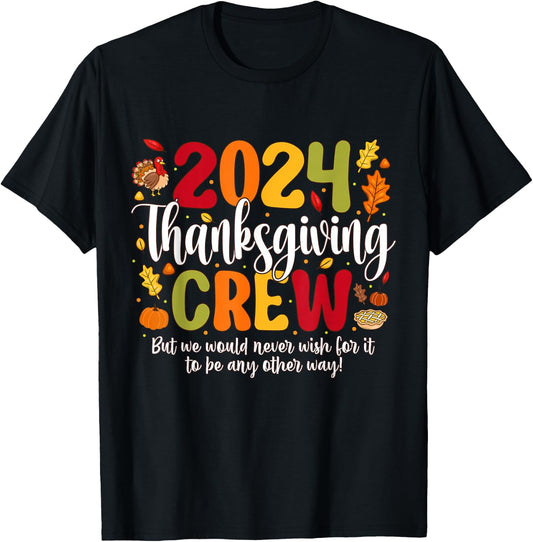 Family Thanksgiving 2024 Thanksgiving Crew Turkey Matching T-Shirt - T-Shirt | Black