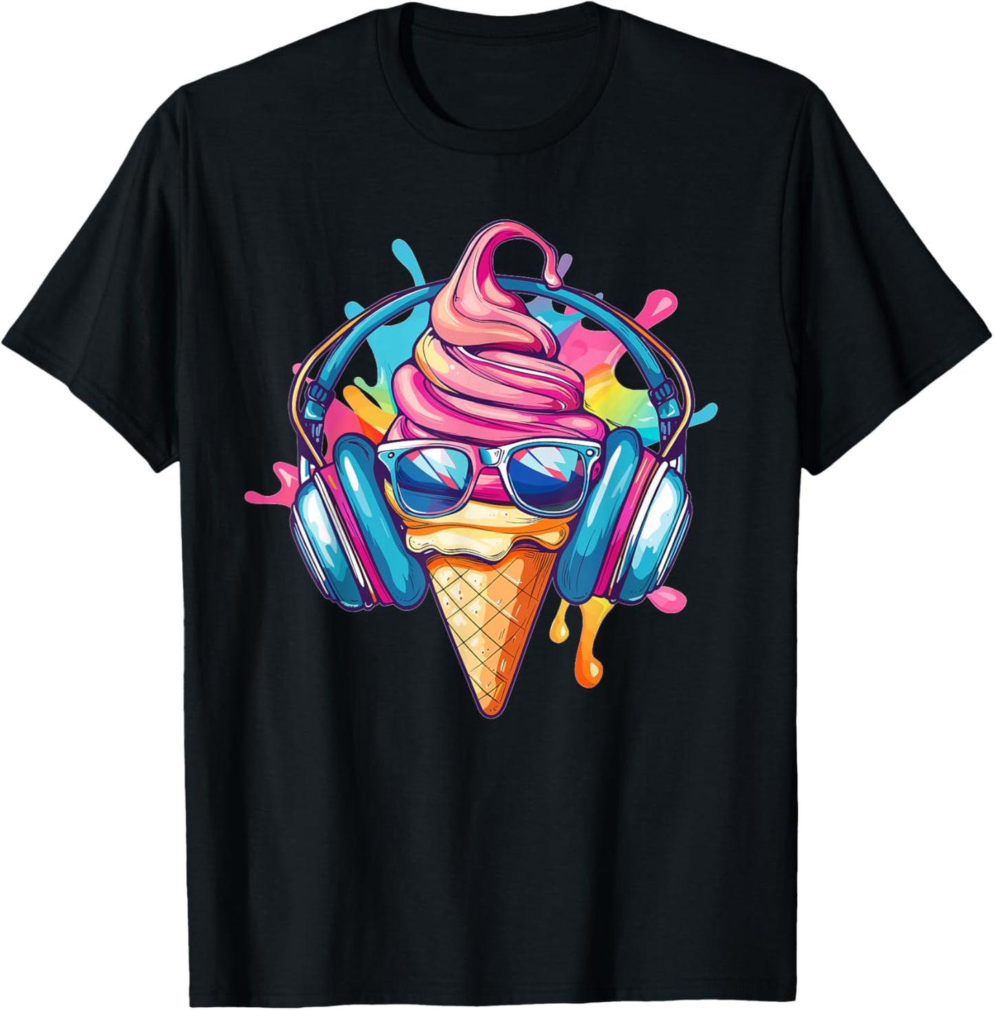 Cooles Eis mit Sonnenbrille I Lustiges Eis T-Shirt - T-Shirt | Black