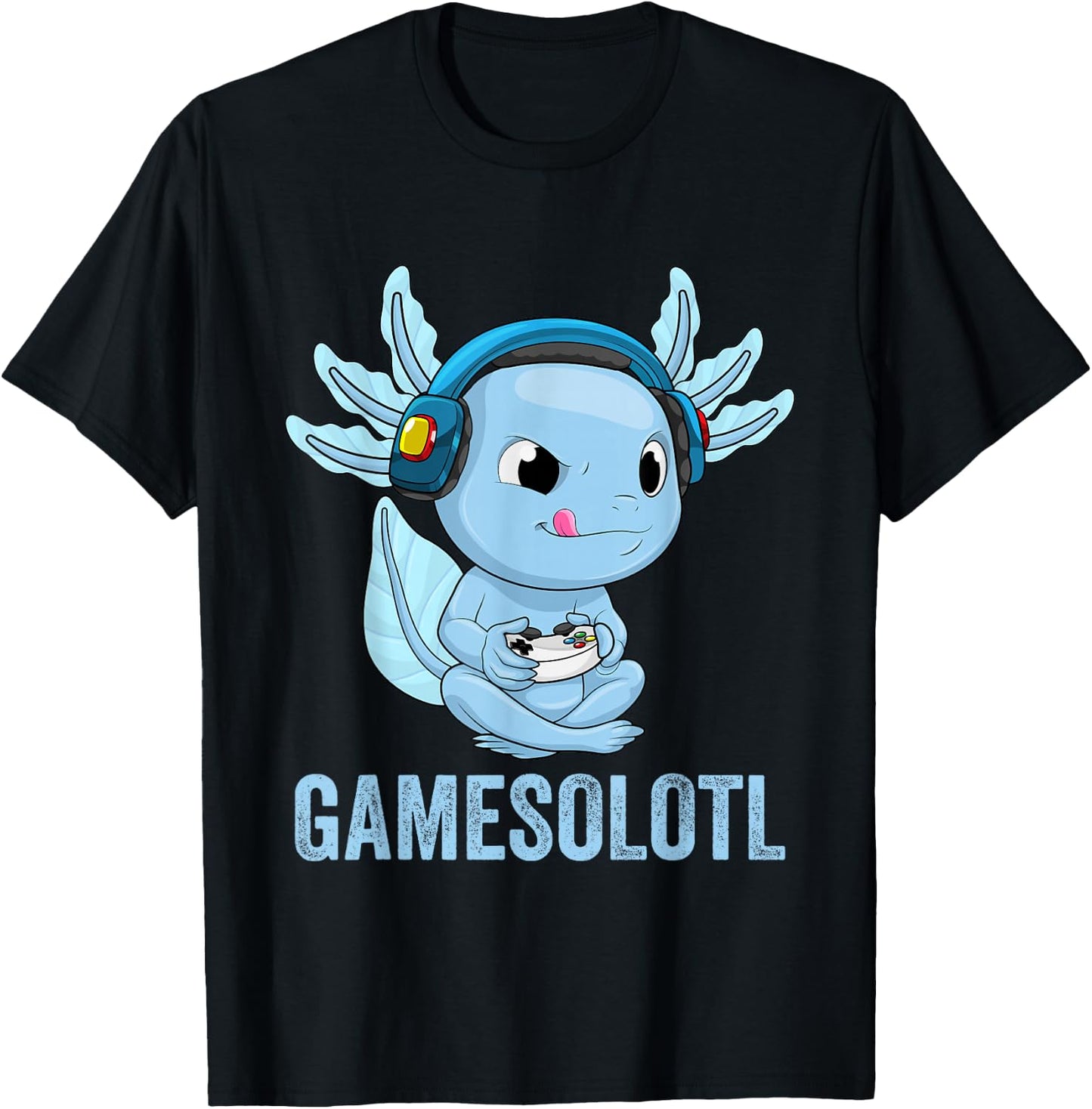 Axolotl Gamer Kawaii Gamer Anime Clothing For Boys T-Shirt - T-Shirt | Black