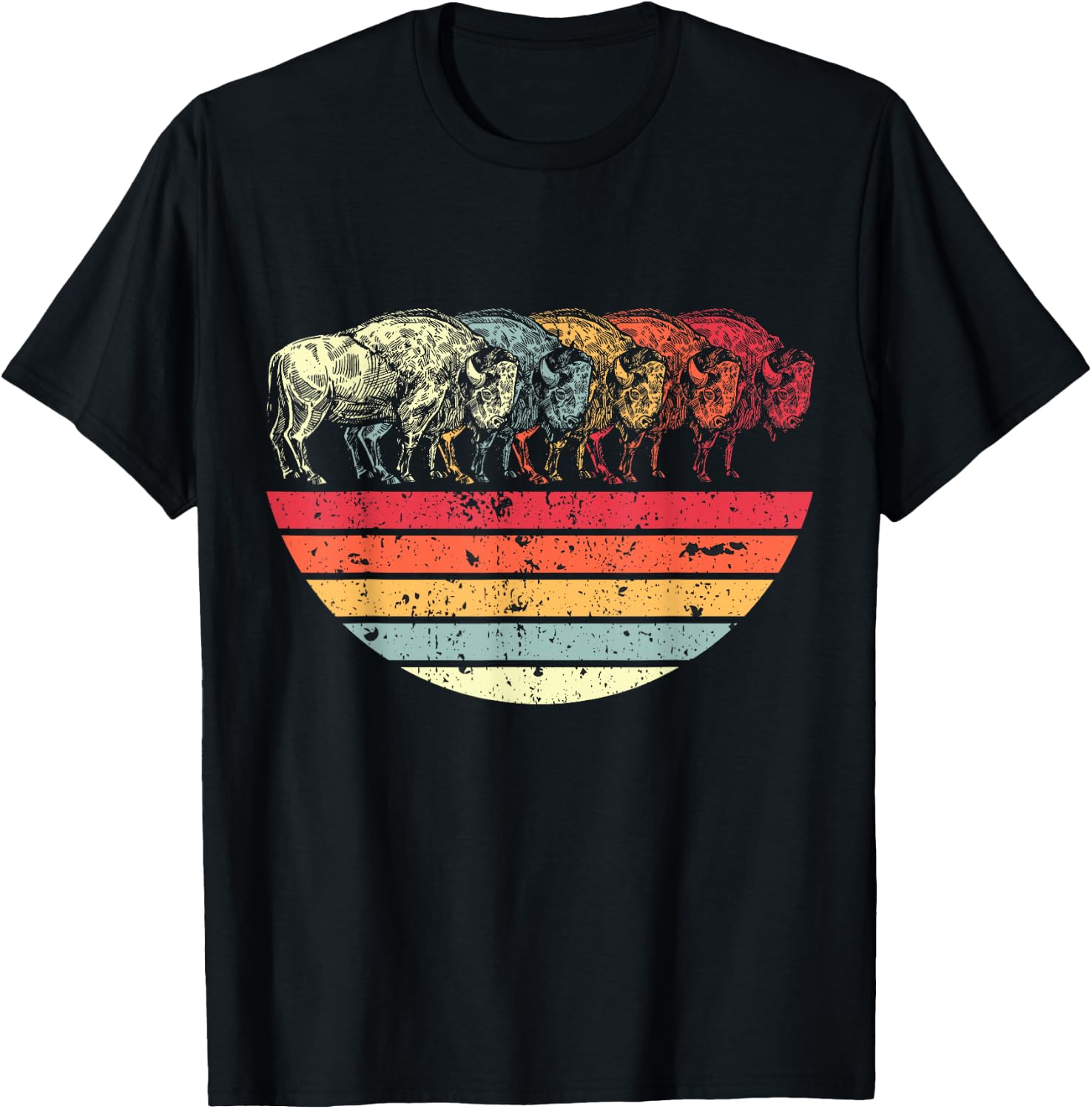 Retro Buffalo T-Shirt - T-Shirt | Black