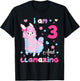 3 Years Old 3rd Birthday Girl I Am Three and Llamazing Llama T-Shirt - T-Shirt | Black