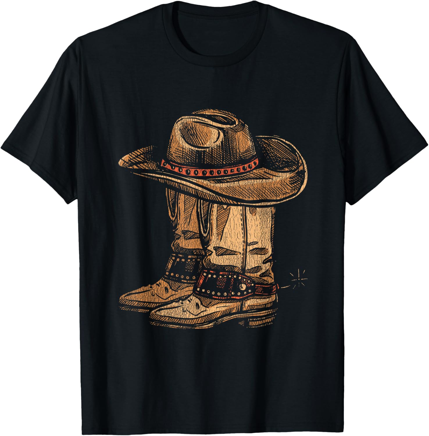 Howdy Cowboy T-Shirt - T-Shirt | Black