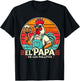El Papa de lo pollitos funny Rooster Spanish Dia del Padre T-Shirt - T-Shirt | Black
