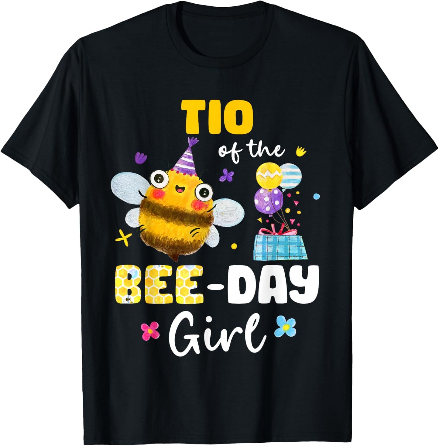 Tio Of Bee-Day Girl Birthday Party Matching Family T-Shirt - T-Shirt | Black