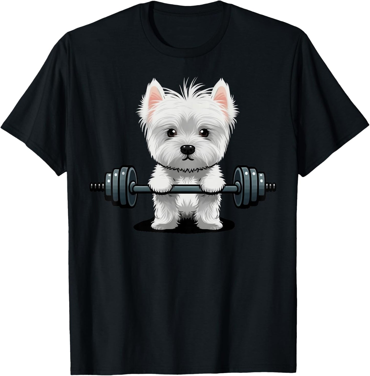 Westie Weightlifting Fitness Gym West Highland White Terrier T-Shirt - T-Shirt | Black