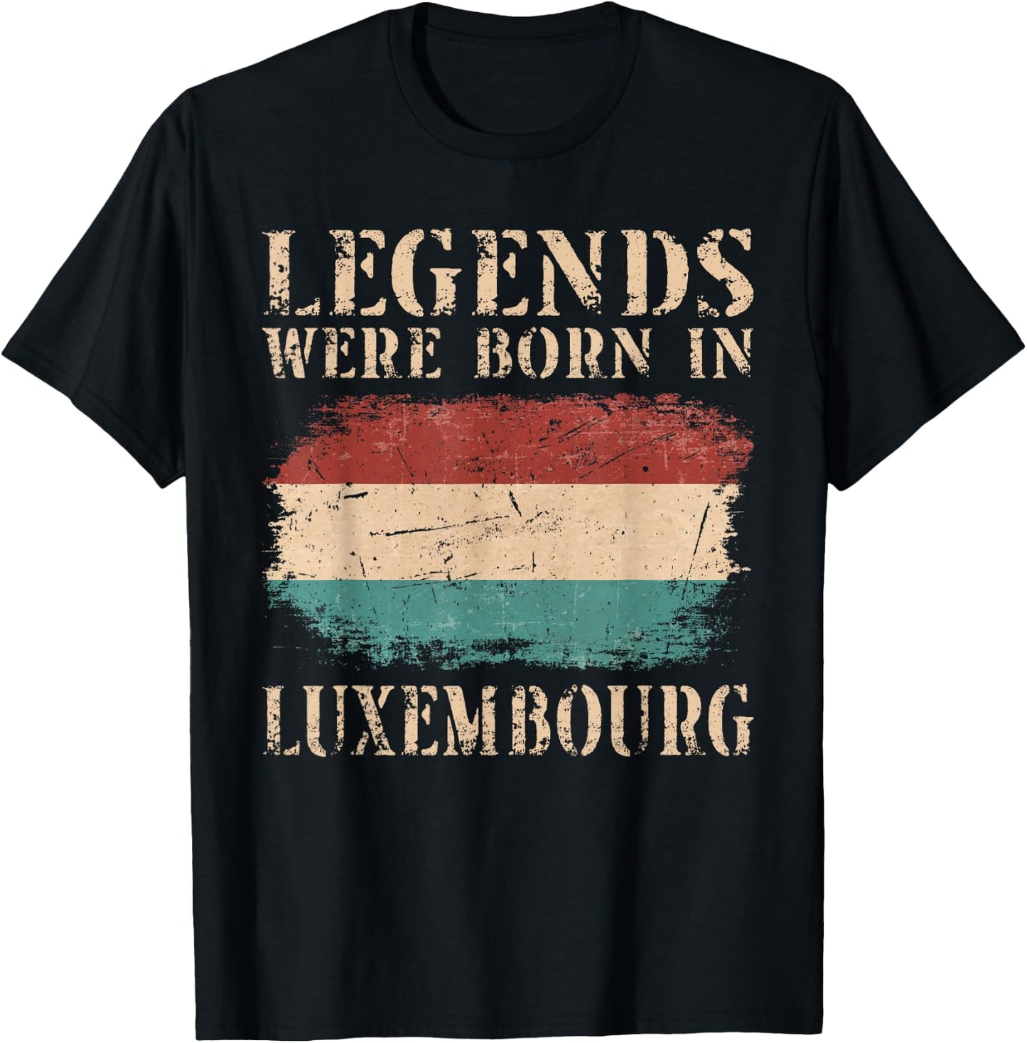 Vintage Design Luxembourg Flag , black, s T-Shirt - T-Shirt | Black