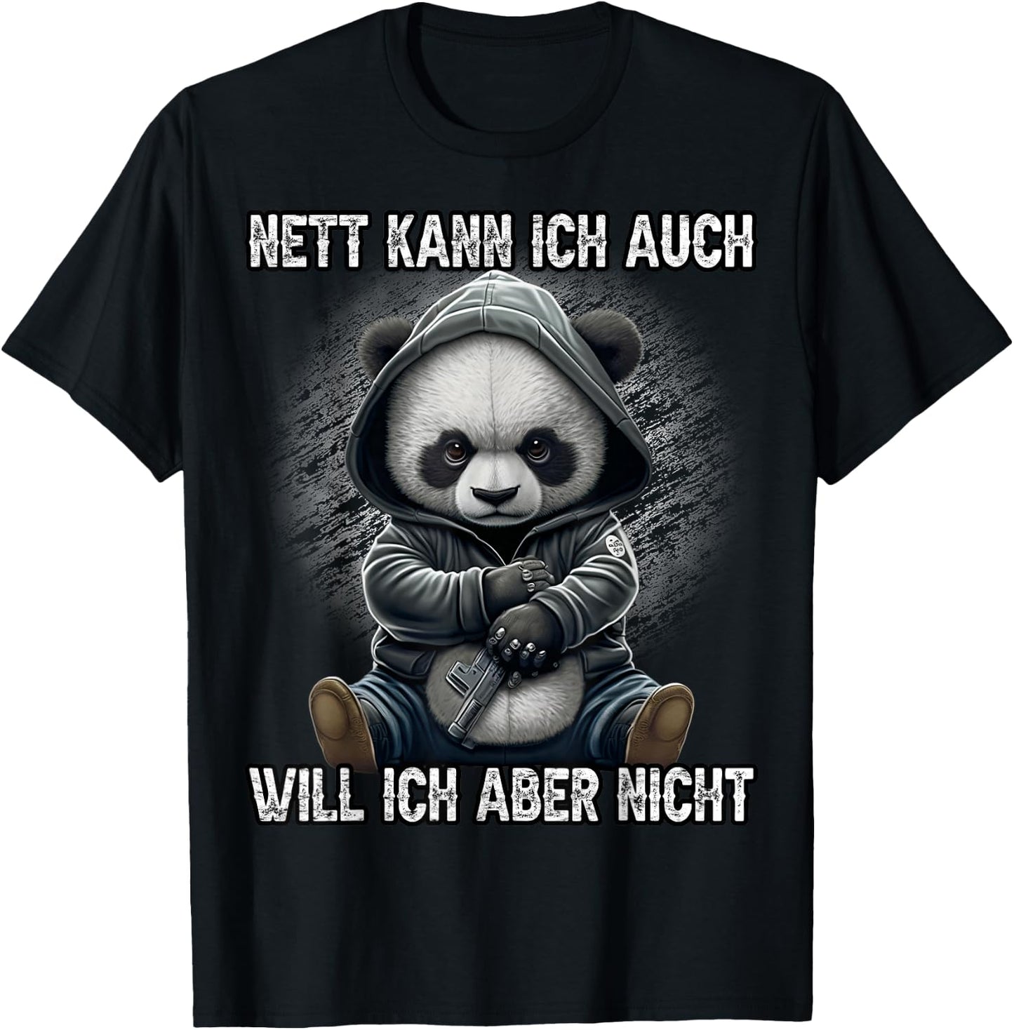 Nett kann ich auch will ich aber nicht Lustiges Panda Anime T-Shirt - T-Shirt | Black