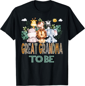 Soon To Be Great Grandma Jungle Animal Safari Gender Reveal T-Shirt - T-Shirt | Black
