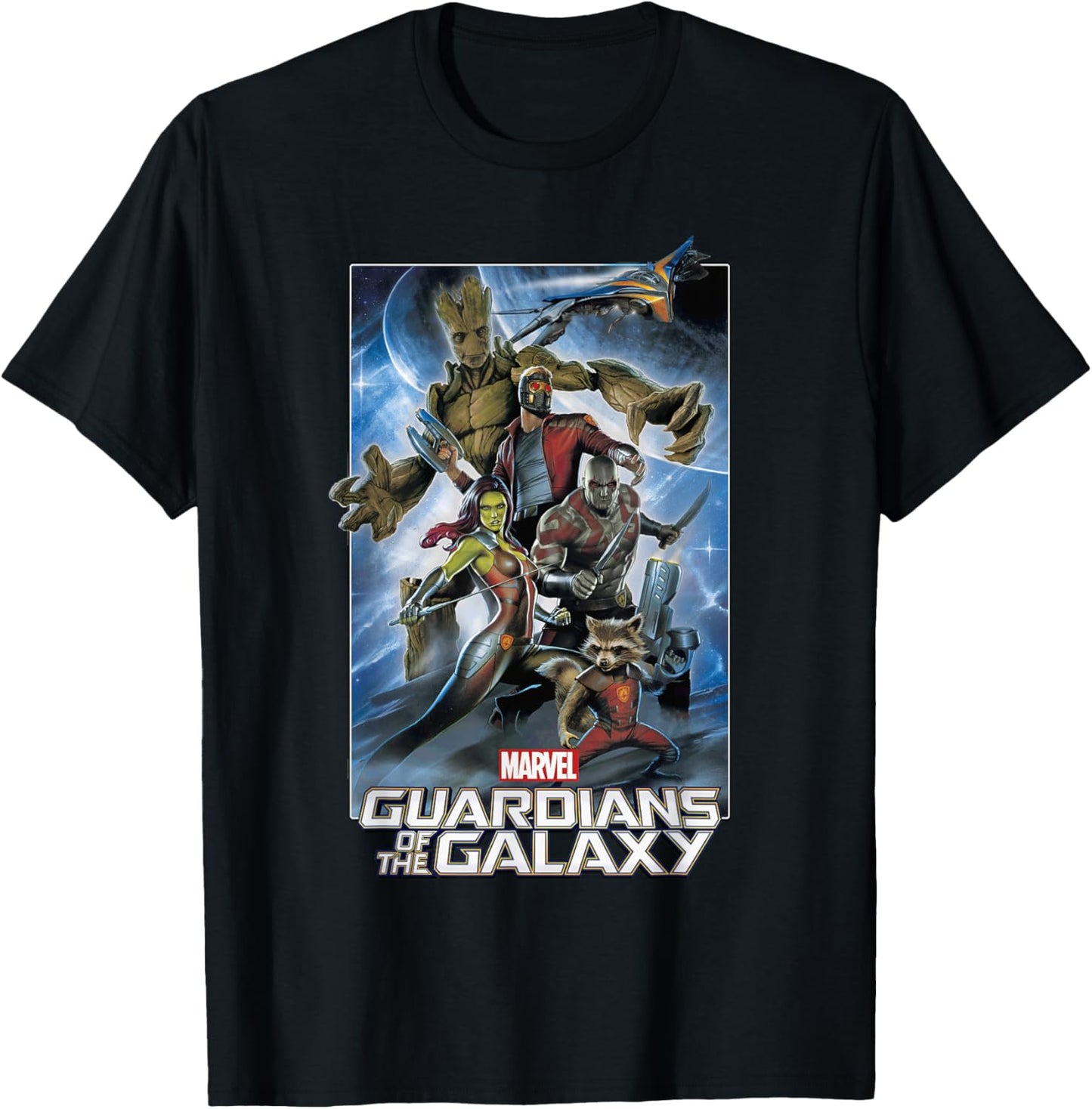Marvel Guardians of The Galaxy Group Poster Graphic T-Shirt - T-Shirt | Black