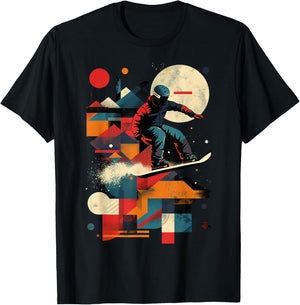 Artistic Snowboarder Men's and Women's Snowboarding Love , black T-Shirt - T-Shirt | Black