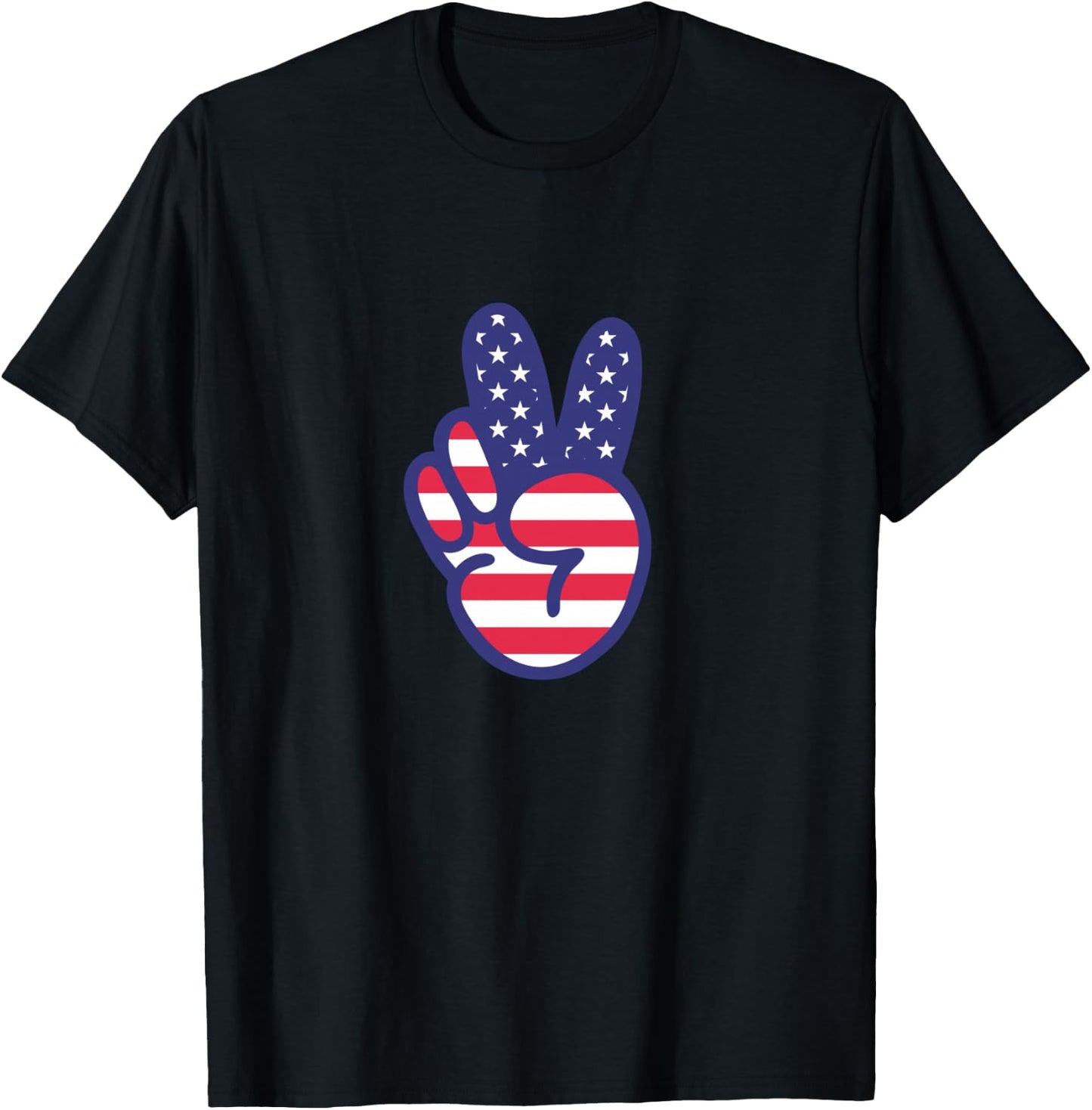 Peace Sign American Flag T-Shirt - T-Shirt | Black