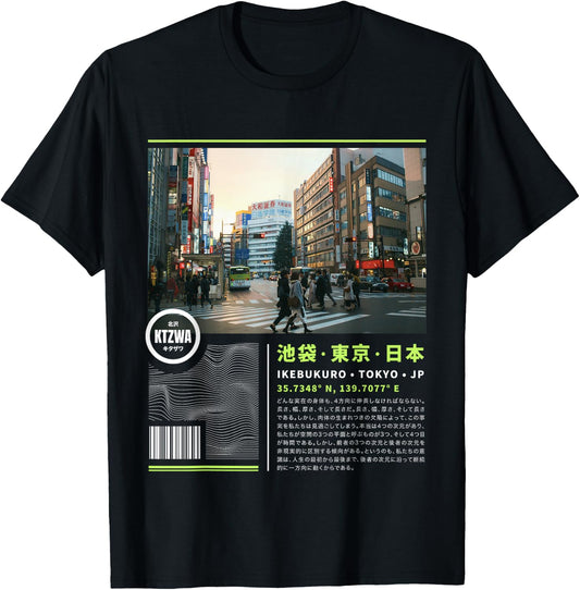 Japanese Retro Vintage 90s 80s Streetwear Art Tokyo Graphic T-Shirt - T-Shirt | Black