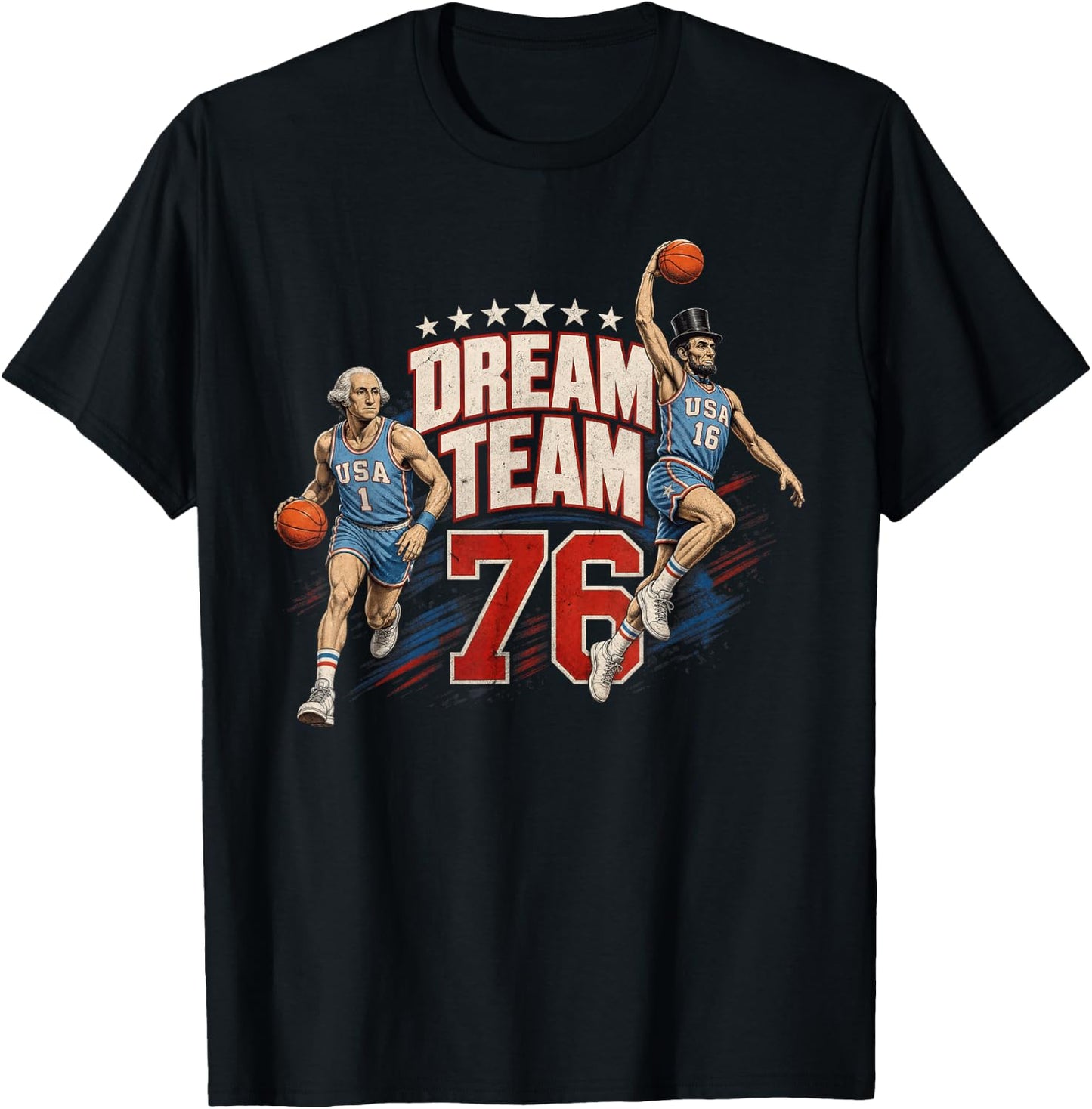 4th of July Basketball Dream Team '76 Since 1776 250 Years T-Shirt - T-Shirt | Black