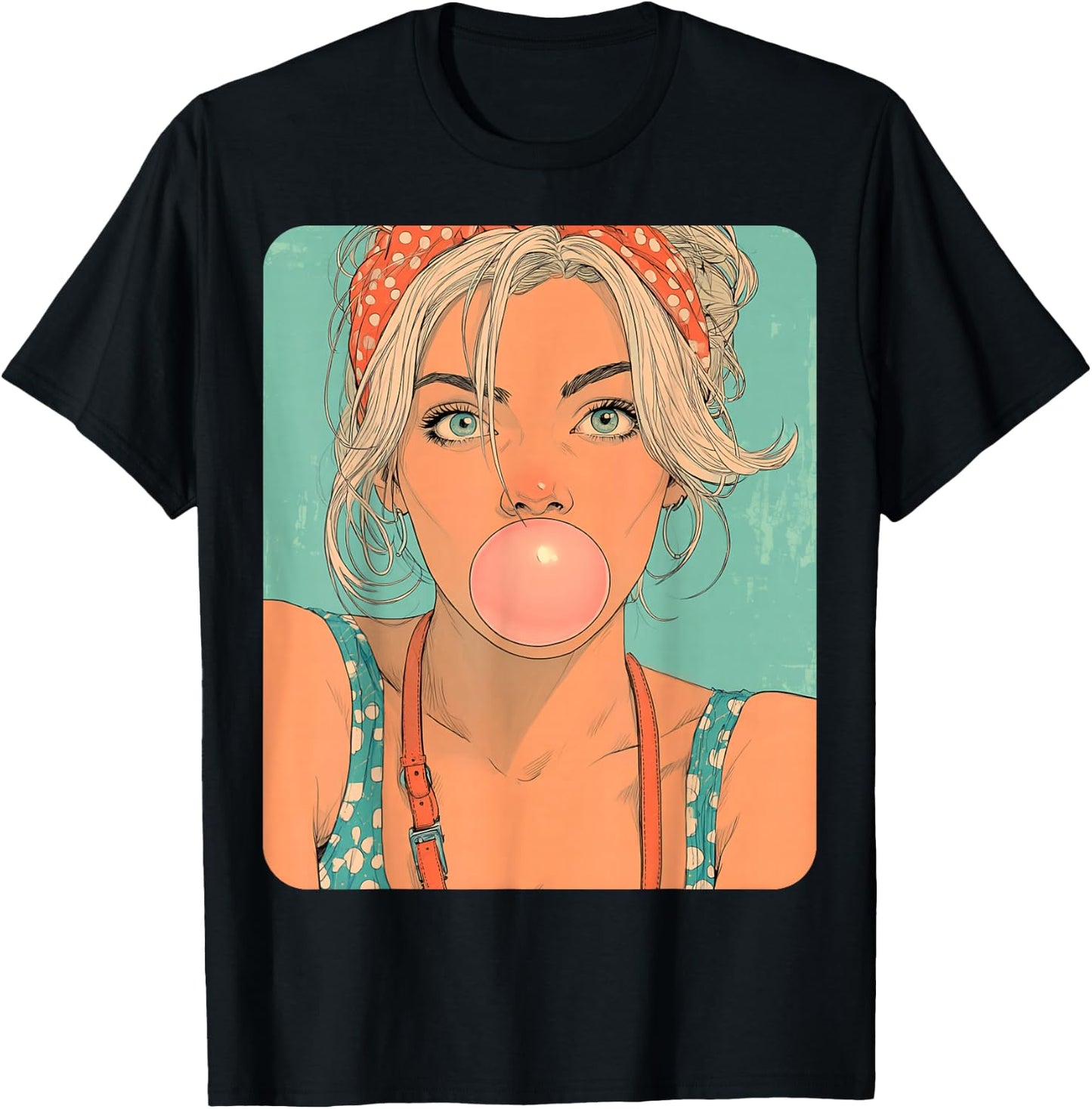 Female Women's Abstract Fashion Designer 90s T-Shirt - T-Shirt | Black