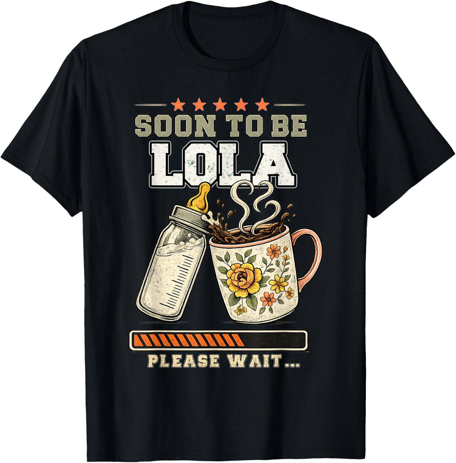 Soon to Be Lola, Expecting Grandmother, Baby Reveal T-Shirt - T-Shirt | Black