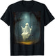 Vintage Floral Ghost On Swing In Forest Spooky Halloween T-Shirt - T-Shirt | Black