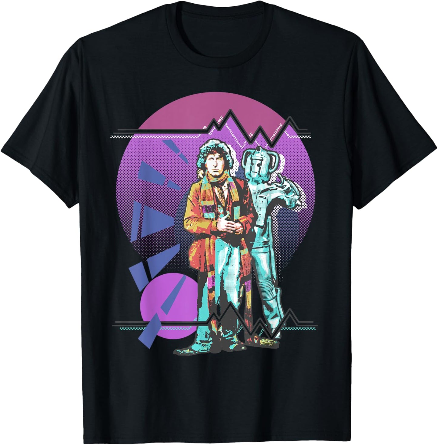 Pop Art 4th Doctor Baker Cosmic Time Travel Fan T-Shirt - T-Shirt | Black