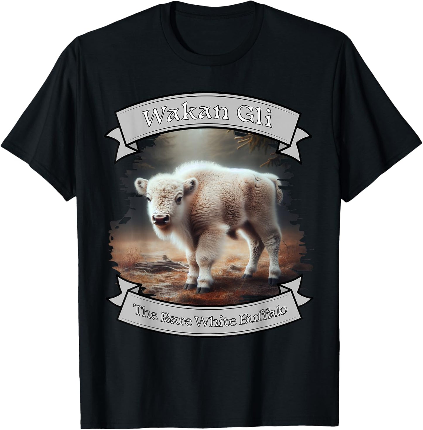 Rare White Buffalo Calf The Lakota Nation Prophecy Wakan Gli T-Shirt - T-Shirt | Black