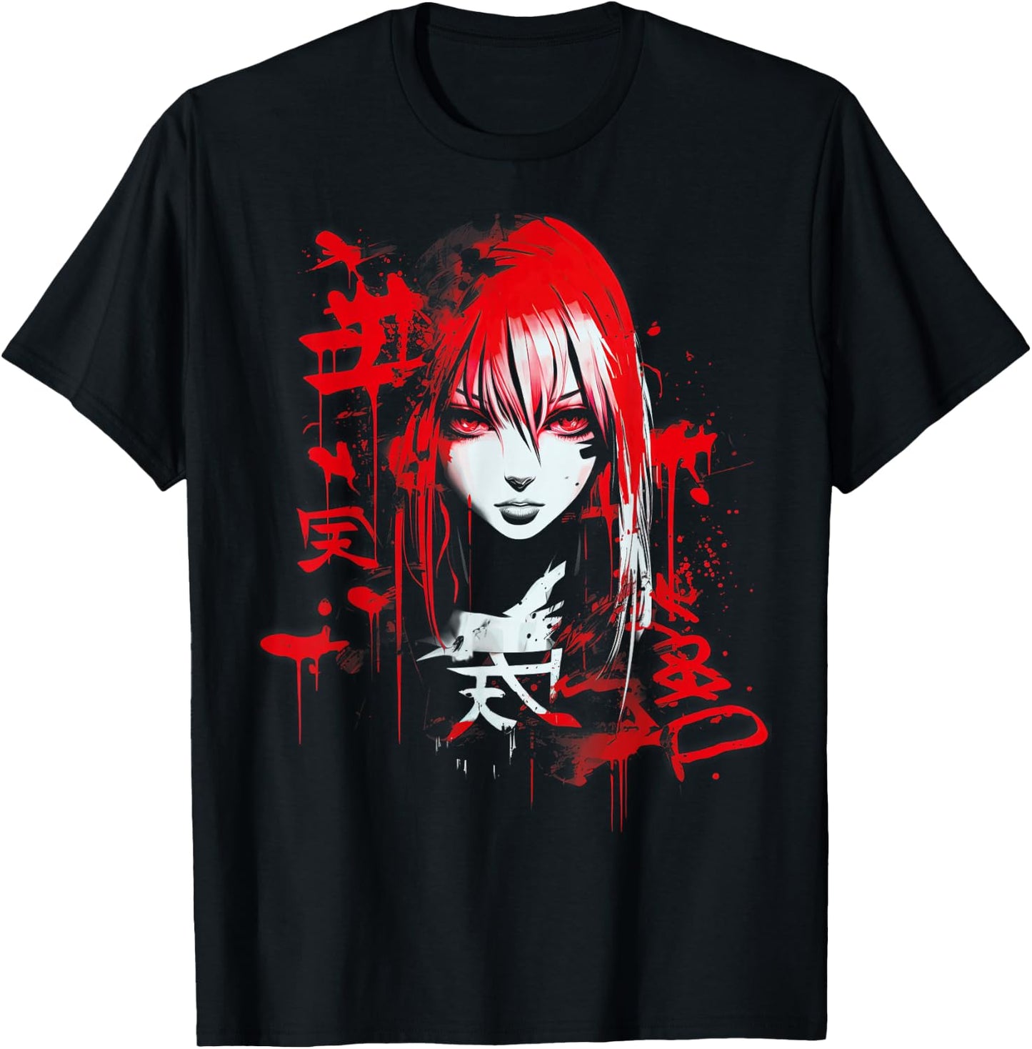 Anime Goth Girl Aesthetic Dark Pastel Edgy Manga , black T-Shirt - T-Shirt | Black