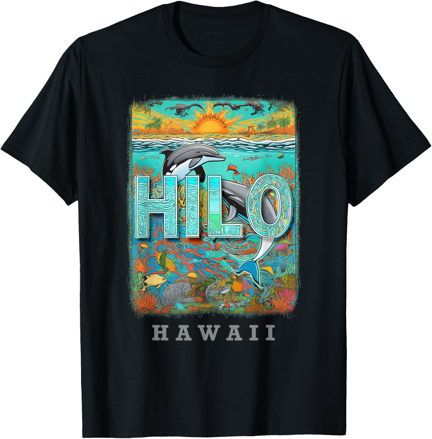 Hilo Hawaii HI Ocean Adventures SD778 T-Shirt - T-Shirt | Black