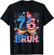 76 Bruh Patriotic Statue Fireworks 4th of July 6 7 Meme T-Shirt - T-Shirt | Black