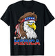 Merica Eagle Mullet 4th of July Men Women American Flag USA T-Shirt - T-Shirt | Black