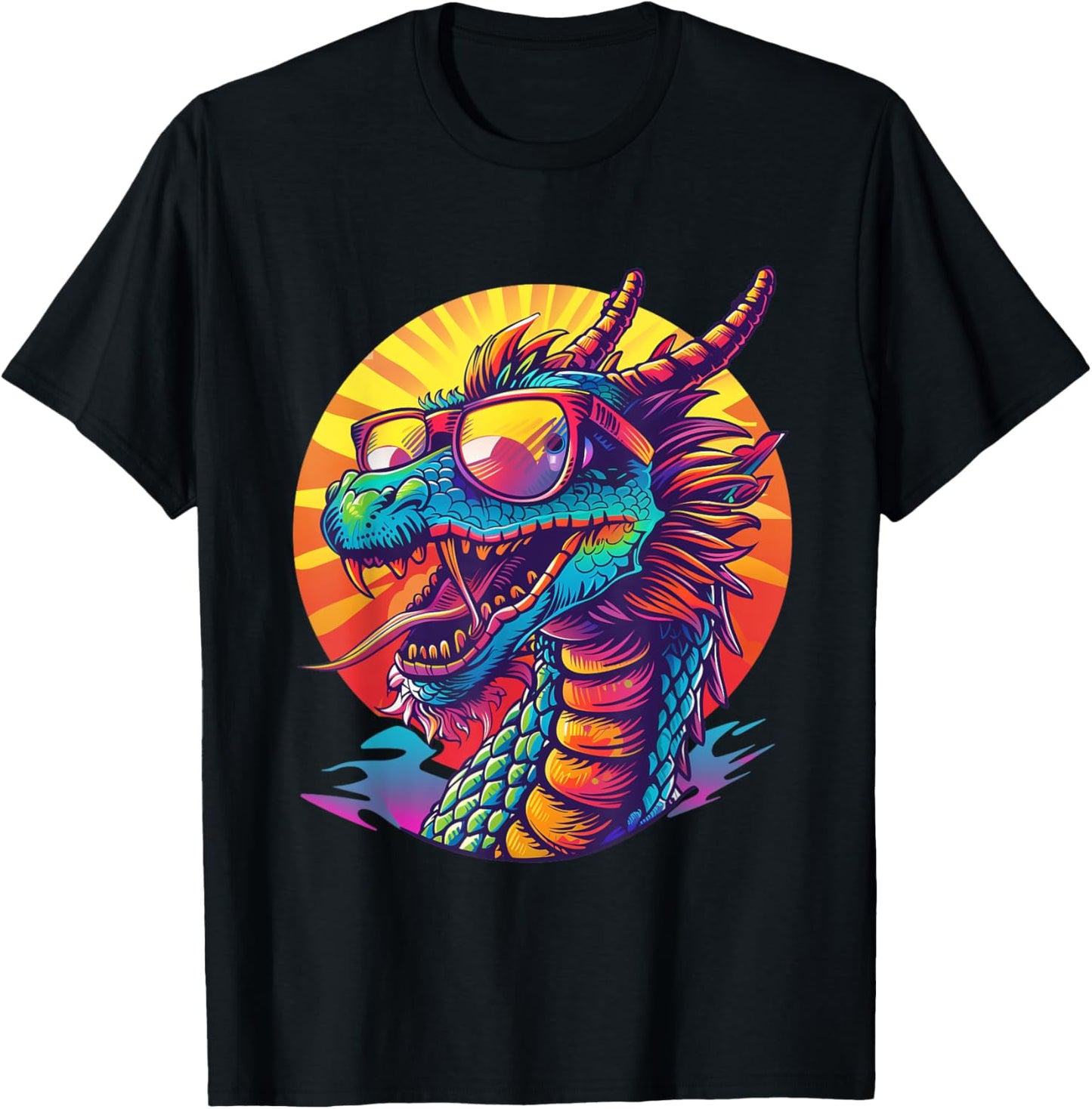 Mythical Shades: Dragon’s Day Out T-Shirt - T-Shirt | Black