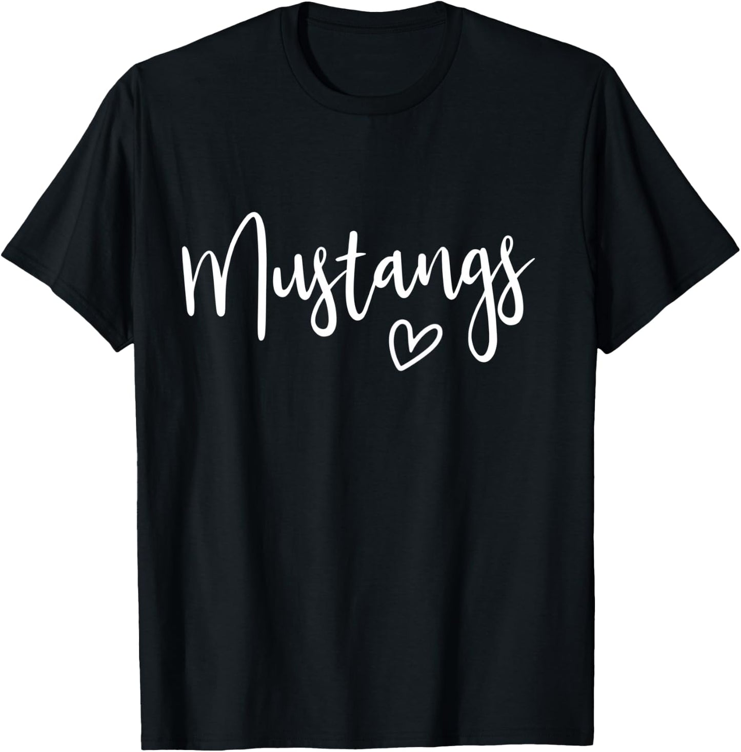 Team Spirit School Mascot Co. Women's Mustangs T-Shirt - T-Shirt | Black