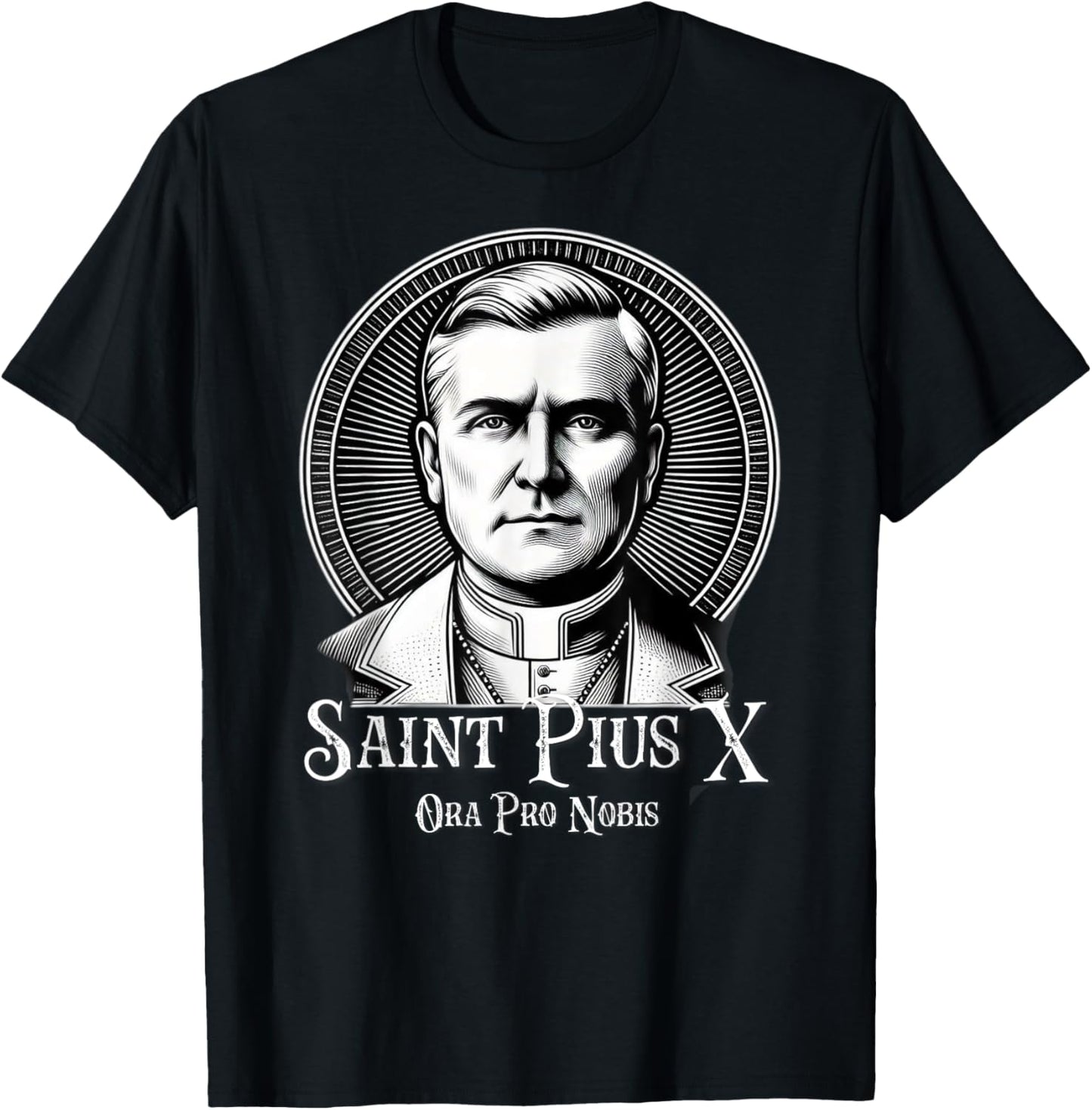 Pope St Pius X Traditional Latin Mass Catholic Saint T-Shirt - T-Shirt | Black