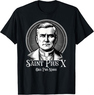 Pope St Pius X Traditional Latin Mass Catholic Saint T-Shirt - T-Shirt | Black