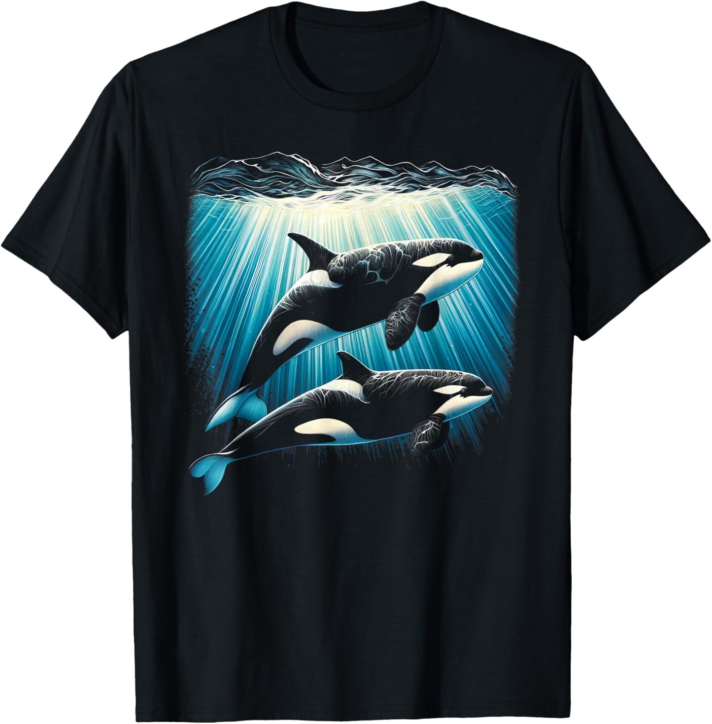 Orca Couple Underwater T-Shirt - T-Shirt | Black