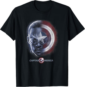 Marvel Falcon Winter Soldier Captain America Sam Shield T-Shirt - T-Shirt | Black