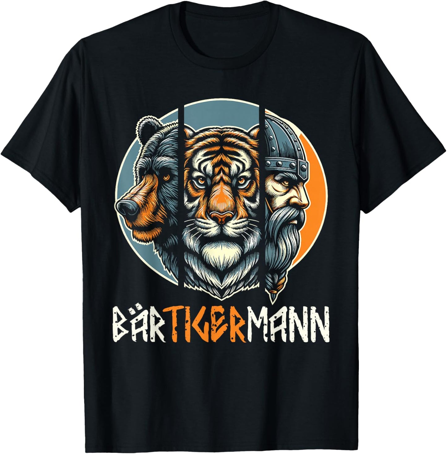 BÄRTIGERMANN Viking Beard Full Beard Tiger Man , black T-Shirt - T-Shirt | Black