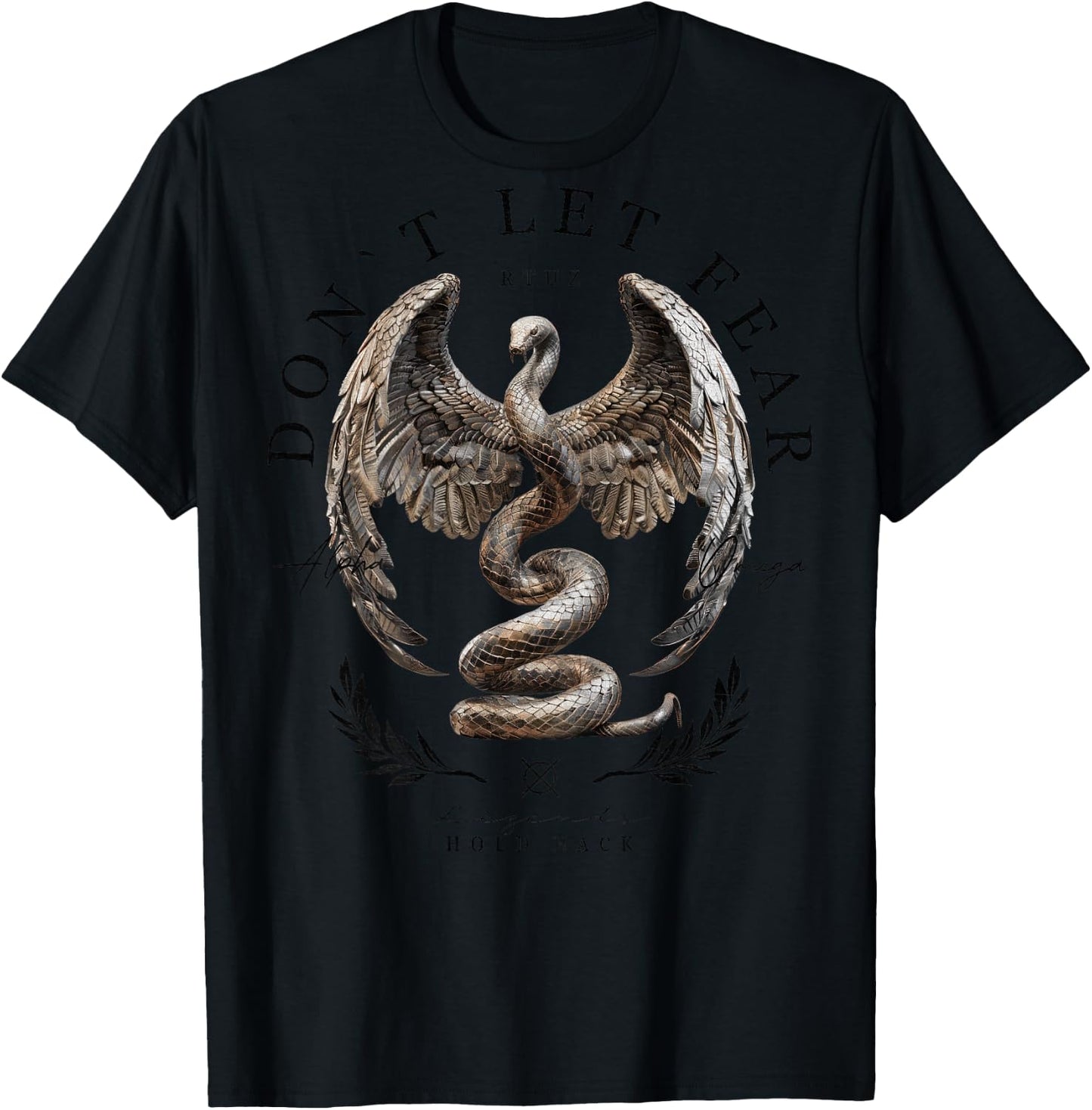 Hip Hop Vintage Edgy Snake Y2K Backprint Streetwear Schlange T-Shirt - T-Shirt | Black
