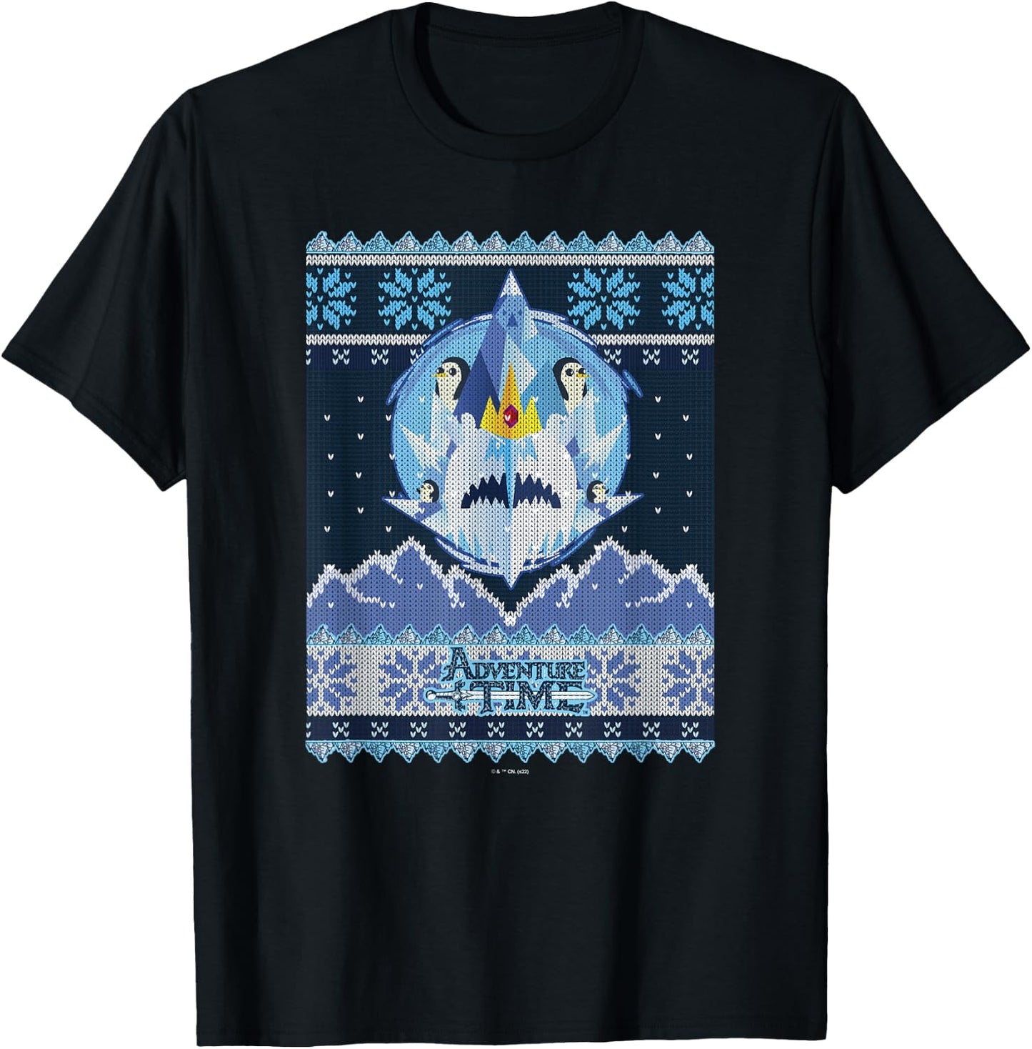 Adventure Time Christmas Ice King Ugly Sweater T-Shirt - T-Shirt | Black