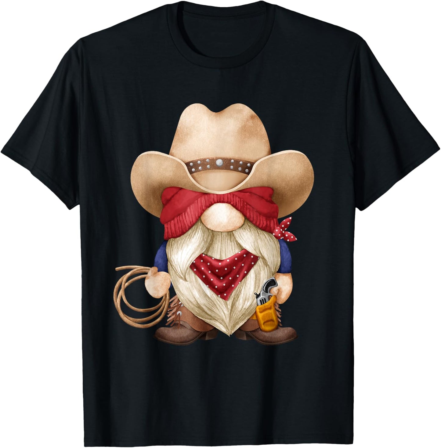 Cute Cowboy Grandpa With Western Decor For Farmer With Gnome T-Shirt - T-Shirt | Black