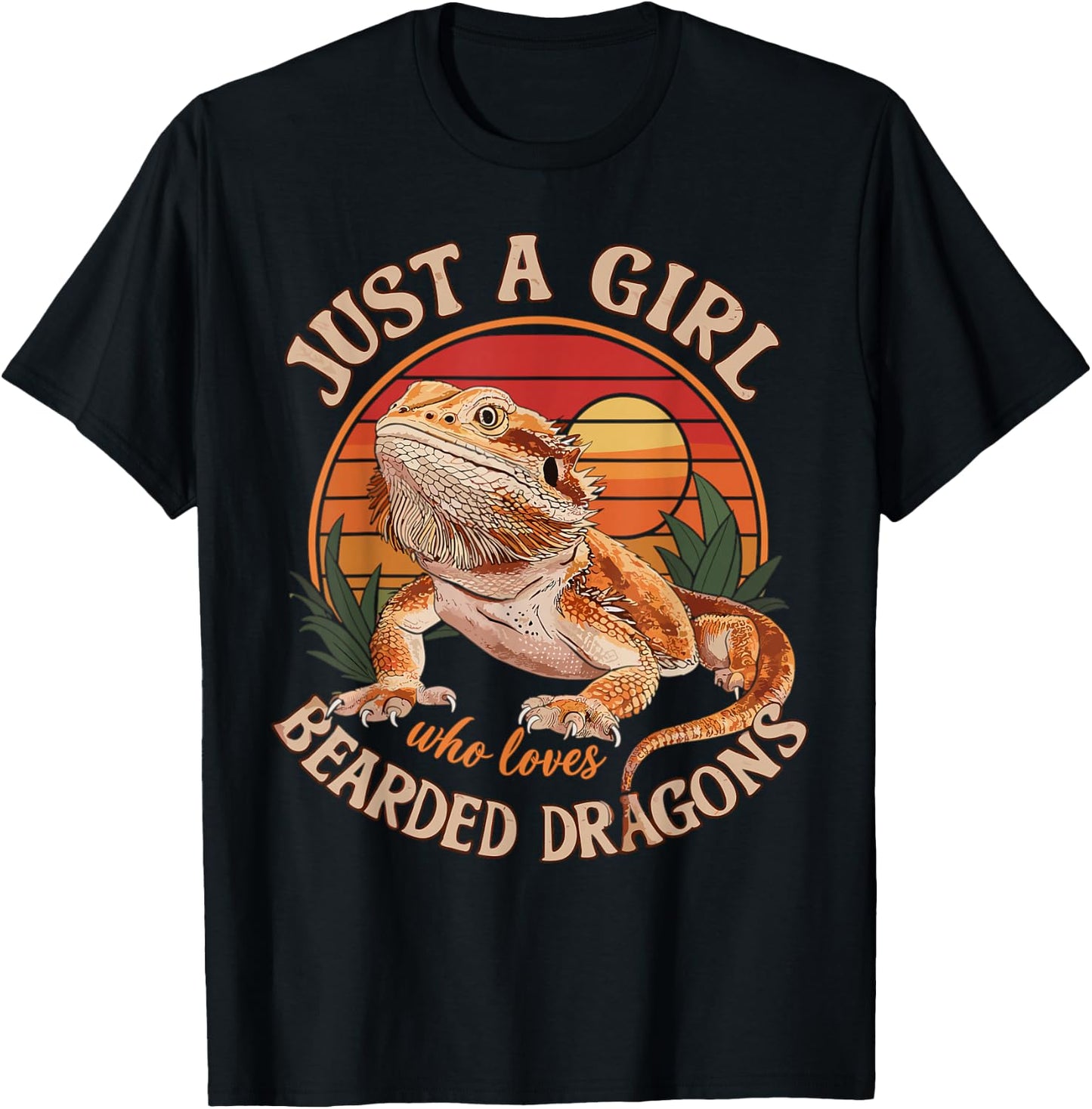 Just a Girl Who Loves Bearded Dragon T-Shirt - T-Shirt | Black