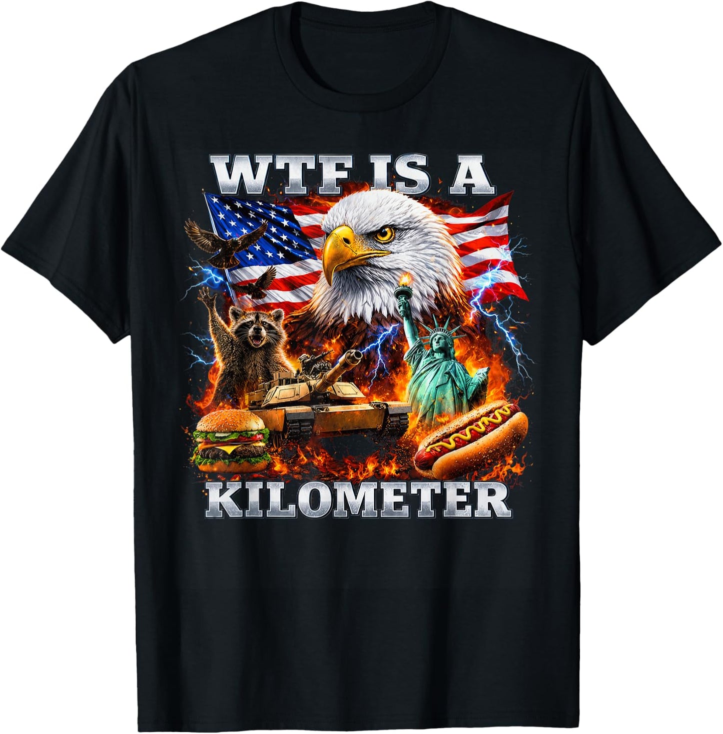 WTF is A Kilometer 4th of July T-Shirt - T-Shirt | Black