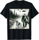 Funny Bigfoot Walking With Boxer Dog. Bigfoot And Dog UFO T-Shirt - T-Shirt | Black