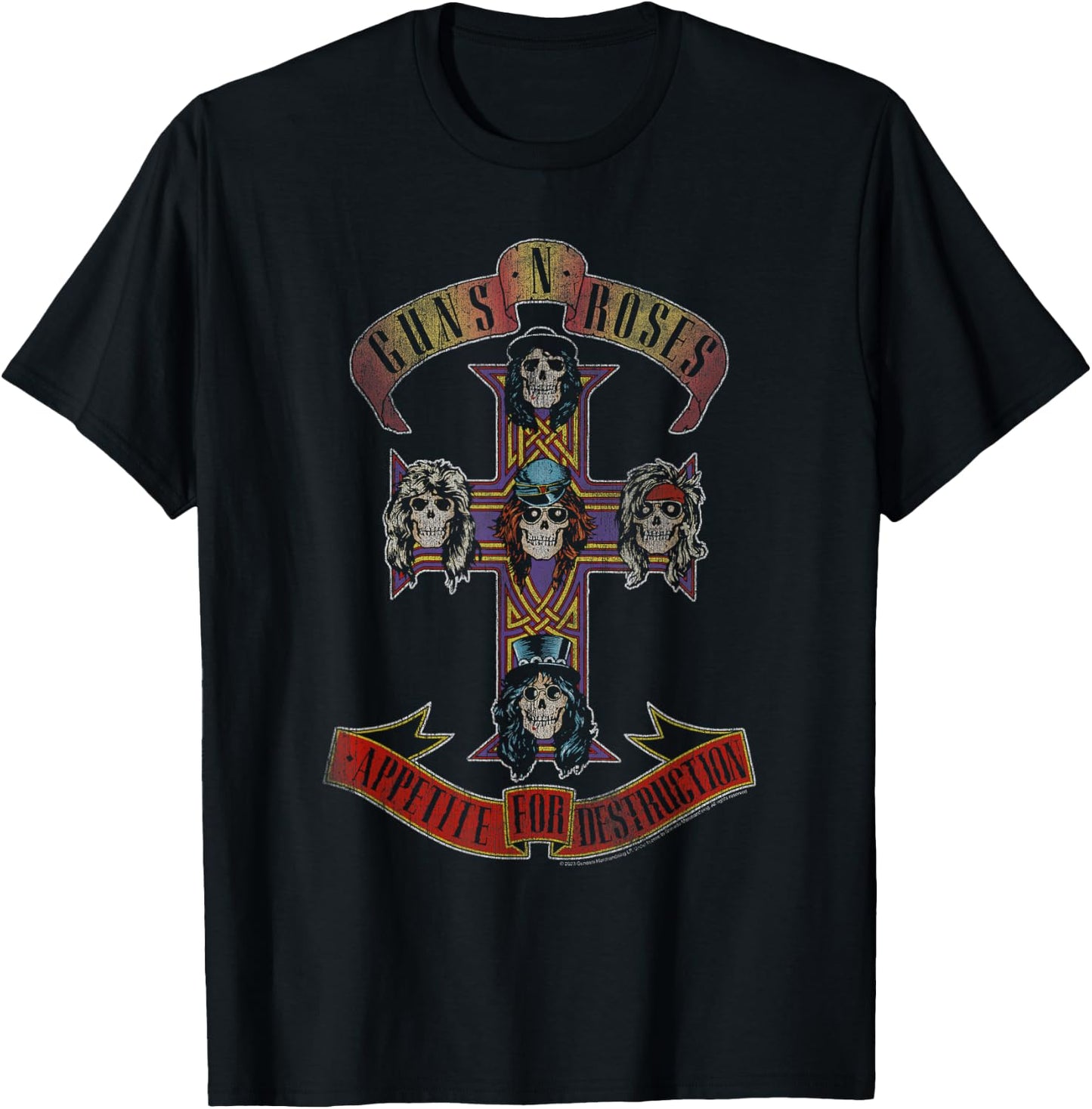 Guns 'n' Roses Appetite for Destruction Rock Music Band , black T-Shirt - T-Shirt | Black