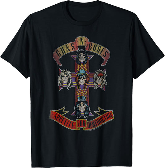 Guns 'n' Roses Appetite for Destruction Rock Music Band , black T-Shirt - T-Shirt | Black