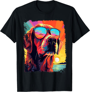 Golden Retriever Hawaiian T-Shirt - T-Shirt | Black