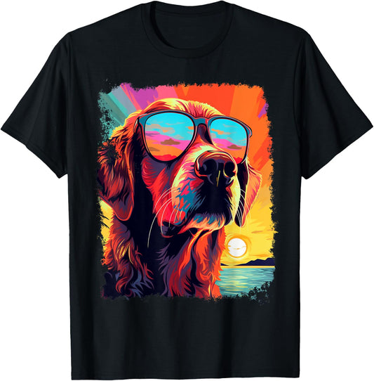 Golden Retriever Hawaiian T-Shirt - T-Shirt | Black